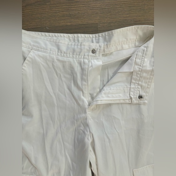 ZARA SATIN EFFECT CARGO Wide Leg White PANTS women’s size small - Picture 2 of 7